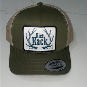 NICE RACK Green and Tan Snapback Hat